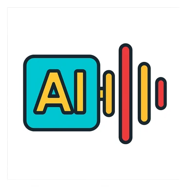 AI soundwave symbol, modern, abstract, suitable for tech branding, clean lines, minimal background sticker