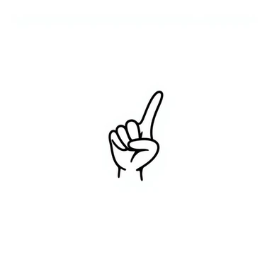open hand with thumb holding down the ring finger, hand drawn doodle style sticker