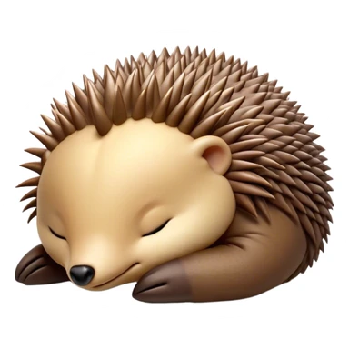 Meme-Worthy Cute Sleeping Echidna Portrait Emoji, Head resting peacefully with a contented smile, showcasing a delightfully compact build and a luxuriously soft spiky fur, eyes shut in a serene, restful nap, Simplified yet hilariously adorable features, highly detailed, glowing with a soft, drowsy light, high shine, relaxed and utterly lovable, stylized with an air of playful laziness, bright and heartwarming, soft glowing outline, capturing the essence of a comically sleepy echidna, so meme‐worthy it feels like it could instantly become the next viral sensation of adorable slumber! sticker
