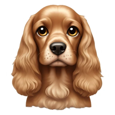 a cocker spaniel, brown color adult with large ears sticker