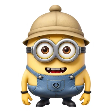 Scary minion with a hat sticker