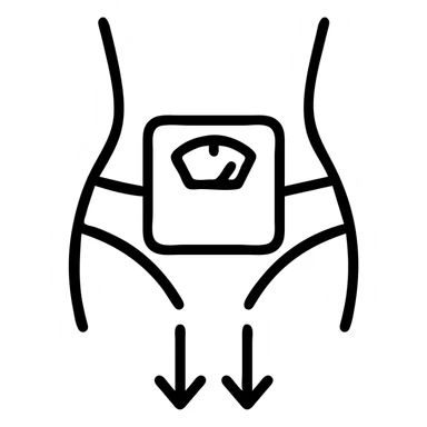 icon representing weight loss, simple and clear, modern and minimalistic style, suitable for app or website, clean lines sticker
