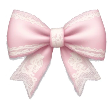 light pink bow with white lace on edges  sticker