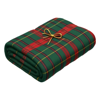 tartan blanket dark green folded  sticker