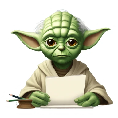 Master Yoda draws the picture of Master Yoda sticker