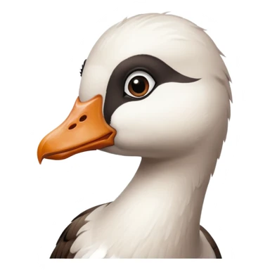 goose portrait with emo bangs sticker