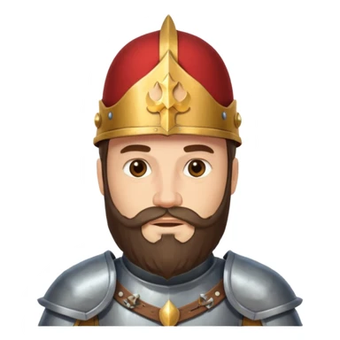 a royal western knight with full beard, wearing hat sticker