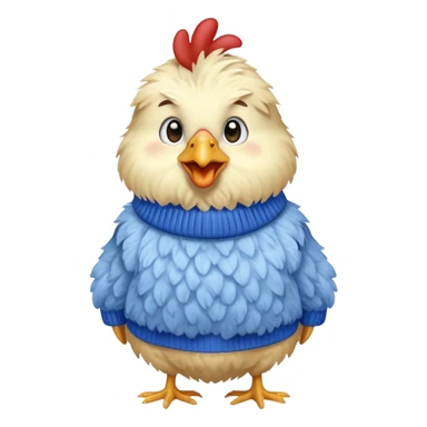 Chicken wearing a sweater sticker