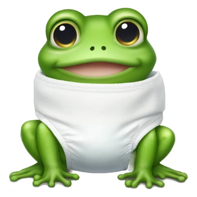 baby frog wearing a diaper sticker