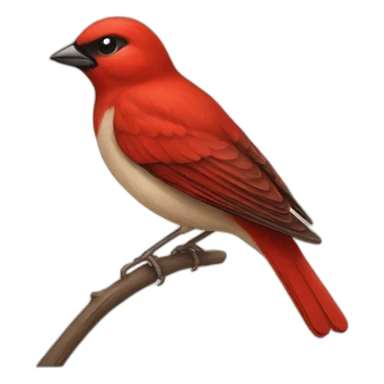 red sparrow bird sticker