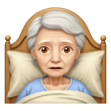very sick old woman with fever sticker