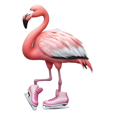 Flamingo wearing ice skates sticker