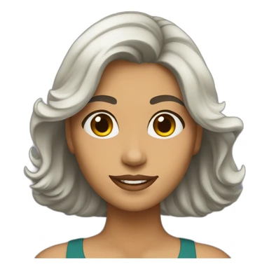 Mujer morena pelo ondulado  sticker