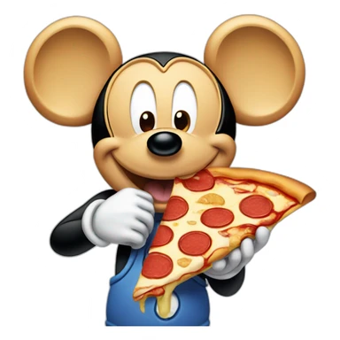 Mickey mouse eating pizza sticker