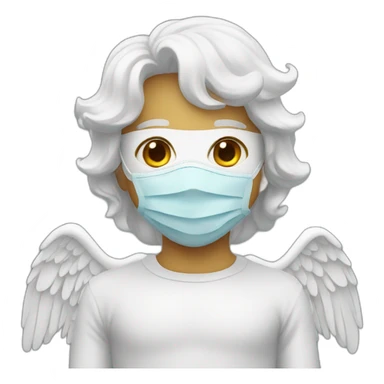 angel wearing a mask sticker