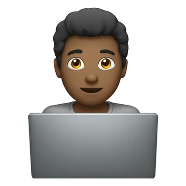 person using computer sticker