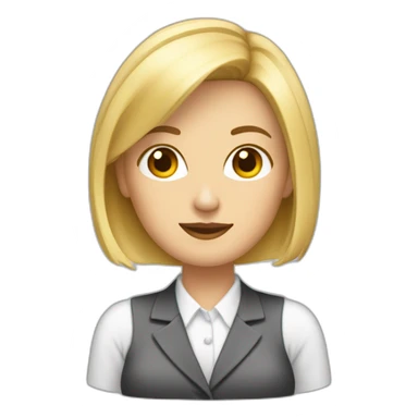 secretaire blonde avec un casque coupe de cheveux au carré sticker