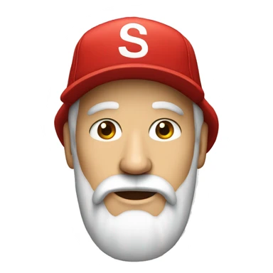 A  white bearded man wearing a red supreme hat  sticker