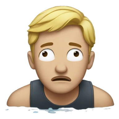 a man crying on the floor in a puddle of tears sticker