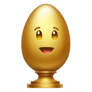 smiling golden egg on a pedestal sticker