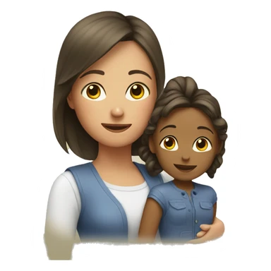 Little girl and mom sticker
