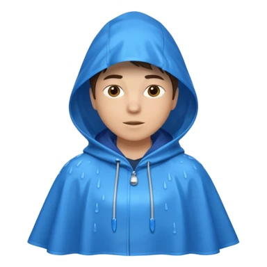 rain poncho blue sticker