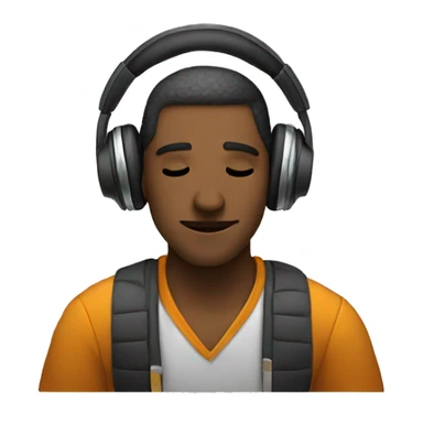 a man listening music and studying sticker