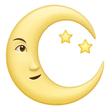 Minimal crescent moon with soft glow sticker