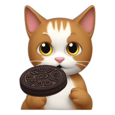Gato comiendo oreo sticker