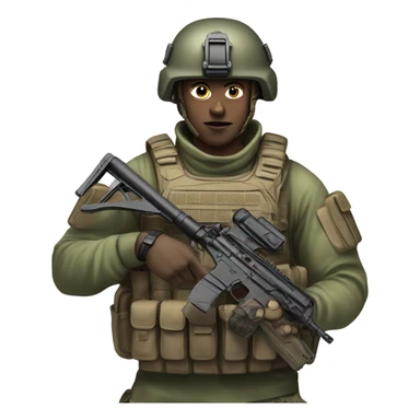 super realistic soldier with weapon sticker