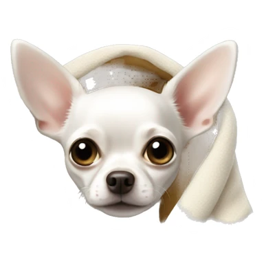 white chihuahua in a blanket sticker