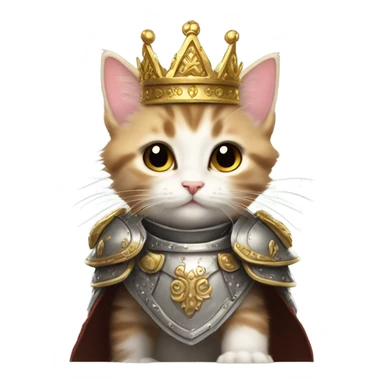 Kitten with crown and armor sticker