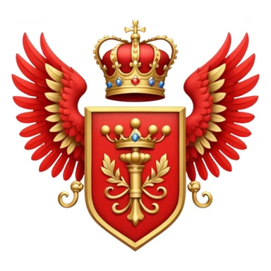 Red Royal Coat of arms with 8 wing sticker