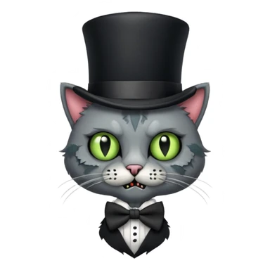 zombie cat with bow tie and top hat sticker