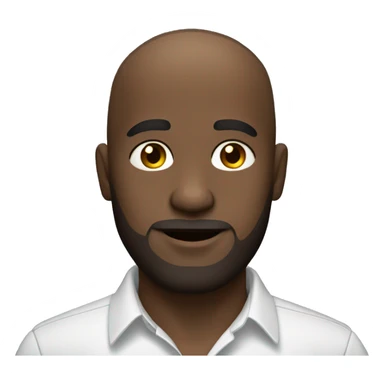 bald dark skin man small eyes thin beards in shirt sticker