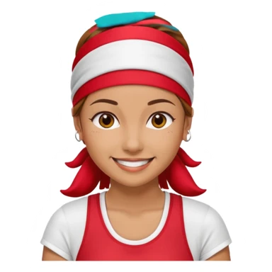 Woman with red headband and sporty outfit sticker