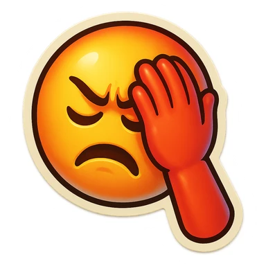 angry face with face palm gesture sticker
