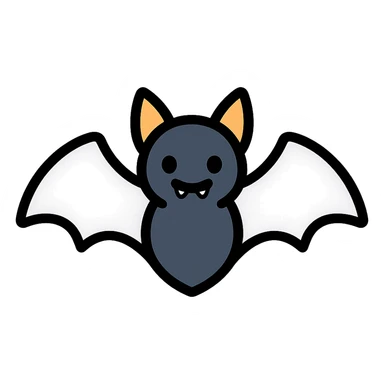 color outline icon of a bat sticker