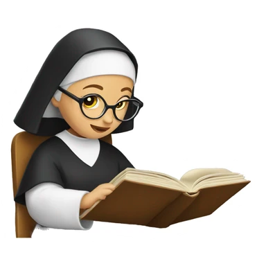 catholic nun reading book  sticker