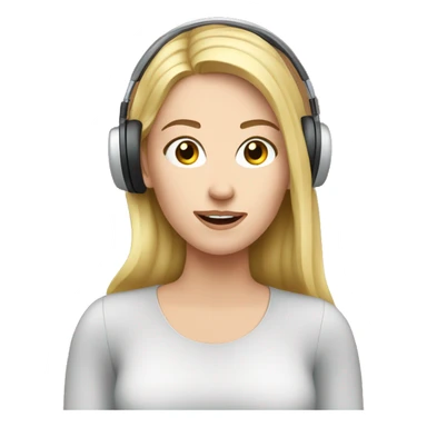 A white girl is speaking to 🎤, creating a podcast sticker