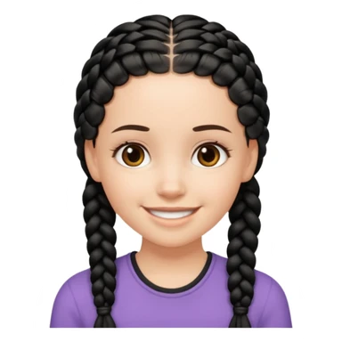 white girl 10 black braids sticker