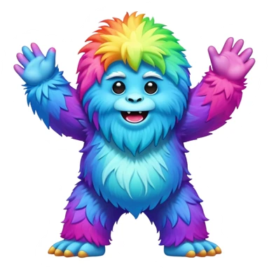 rainbow yeti dancing sticker