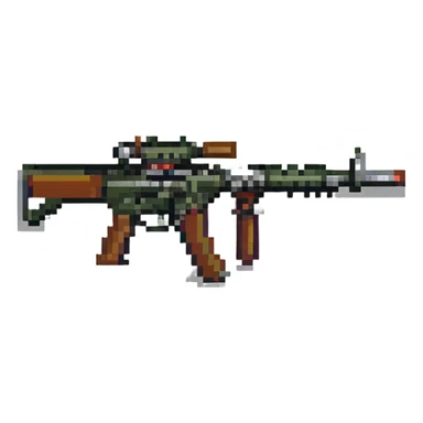MG42 machine gun in pixel art style sticker