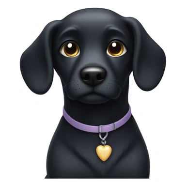 Dog black with angelical face sticker