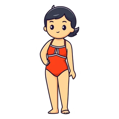 lady with bathing suit  sticker