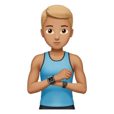 An athlete looking at their smart watch after running sticker