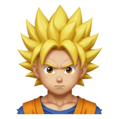 A super Saiyan Goku head emoji sticker