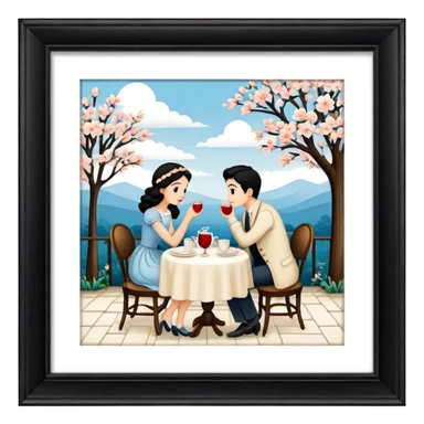 White romantic vintage aesthetic scenic sticker