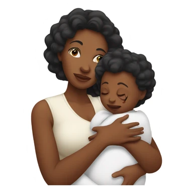 Black mom holding newborn son  sticker