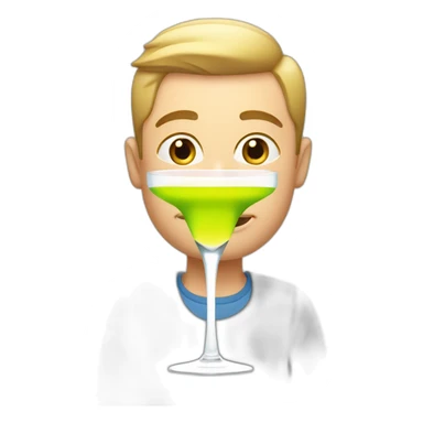 white male drinking coctail sticker